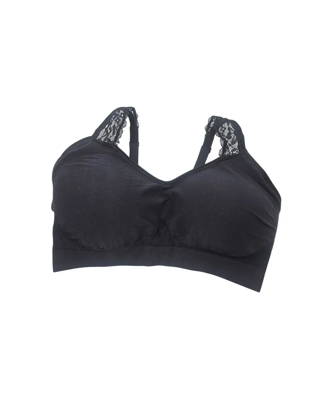 Underoutfit Adjustable Comfort Bra‎ Lace Straps #445 3XL Black NWT + Extender